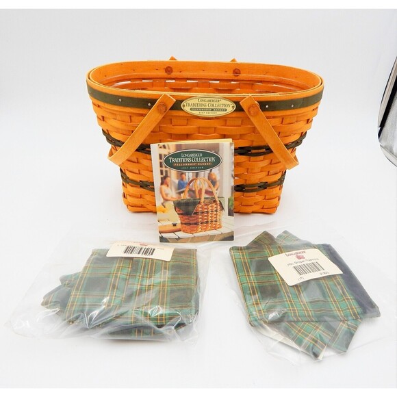 Longaberger Traditions 1997 Fellowship Basket Lid Liner Protector Handle Gripper - Picture 1 of 10